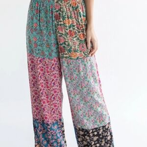 NATURAL LIFE Multicolor Floral Wide Leg Pants